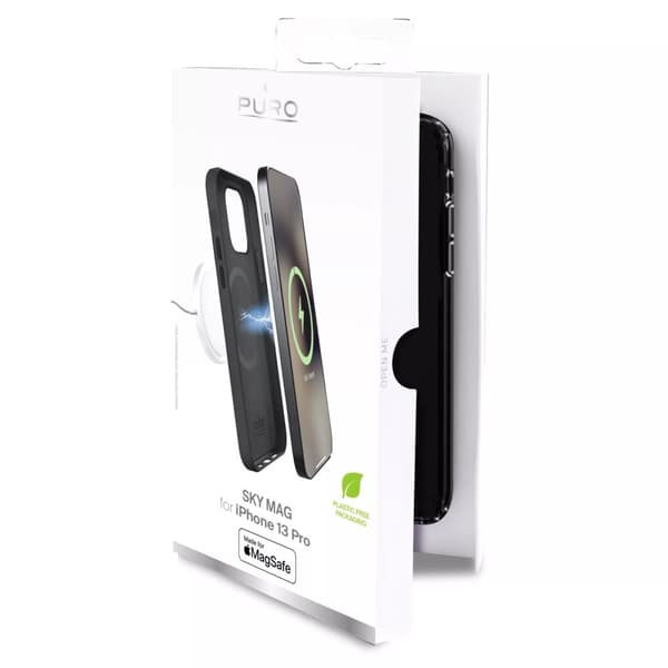 Puro iPhone 13 Pro SKYMAG-deksel i skinnutseende, svart