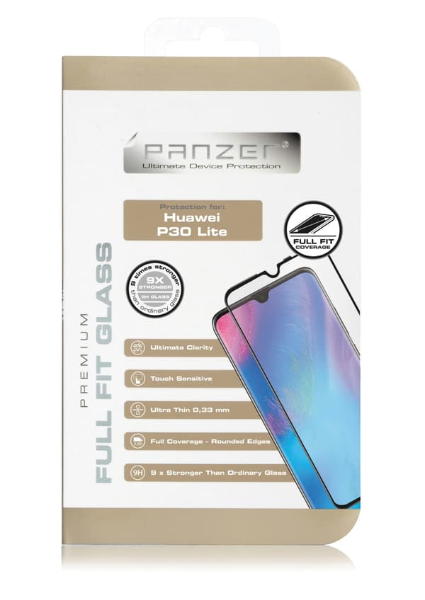 panzer Huawei P30 Lite, Full-Fit Glass, Black