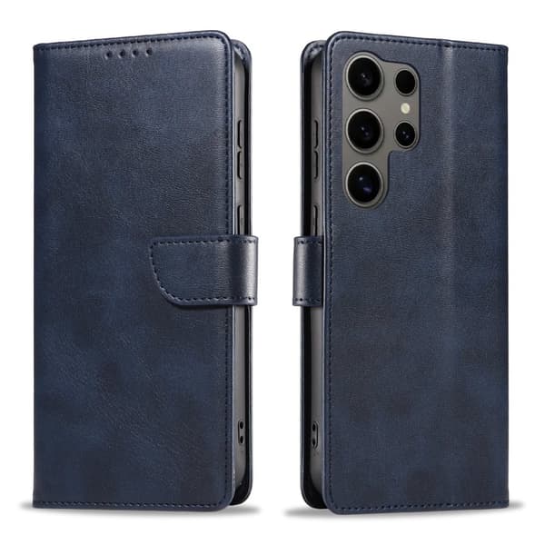 S24 Ultra - Elegant Läderplånboksfodral i 6 färger