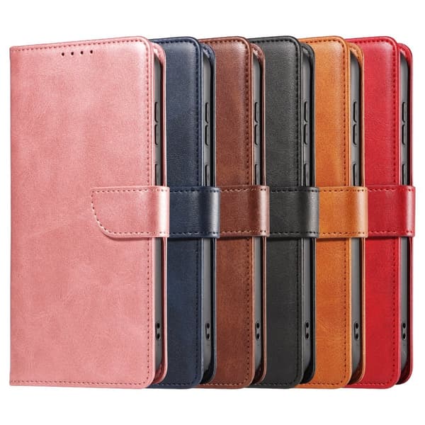 S24 Ultra - Elegant Läderplånboksfodral i 6 färger