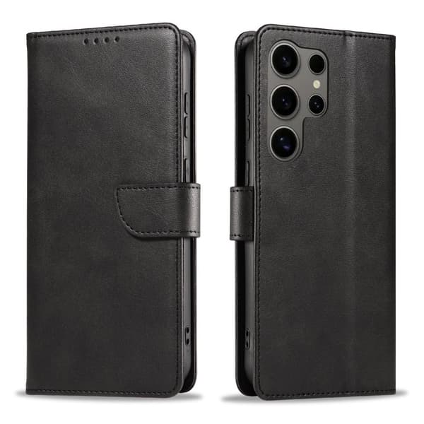 S24 Ultra - Elegant Läderplånboksfodral i 6 färger