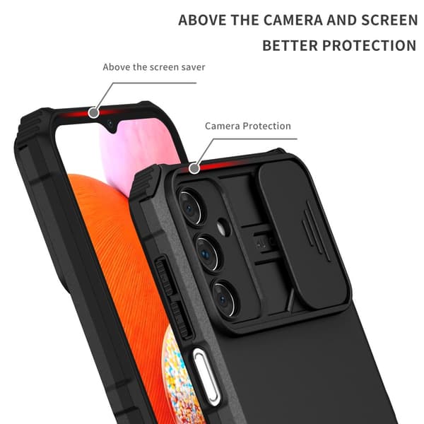 Kickstand Skal Samsung Galaxy A15 Kameraskydd Svart