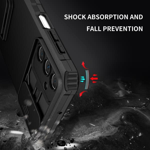 Kickstand Skal Samsung Galaxy A15 Kameraskydd Svart