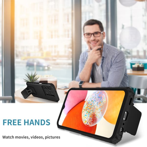 Kickstand Skal Samsung Galaxy A15 Kameraskydd Svart