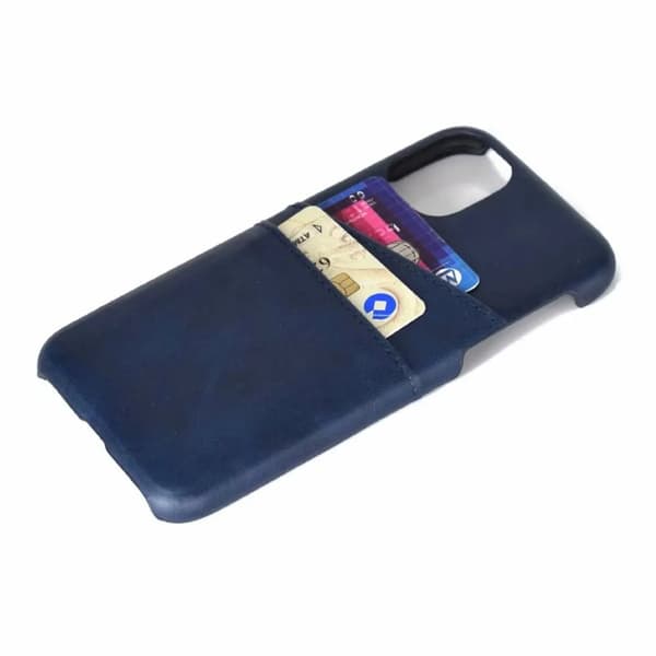 iPhone 15 Pro max - Slimmat PU-läderfodral Marinblå MarineBlue