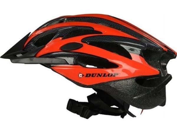 Dunlop - Justerbar MTB sykkelhjelm, størrelse M 55-58 cm (rød-svart)