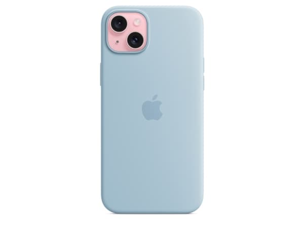 Apple - Baksidesskydd för mobiltelefon - MagSafe-kompatibilitet - silikon - ljusblå - för iPhone 15 Plus