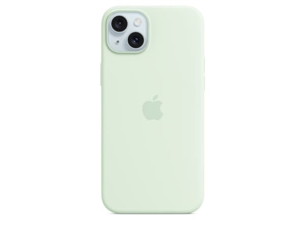 Apple - Baksidesskydd för mobiltelefon - MagSafe-kompatibilitet - silikon - soft mint - för iPhone 15 Plus