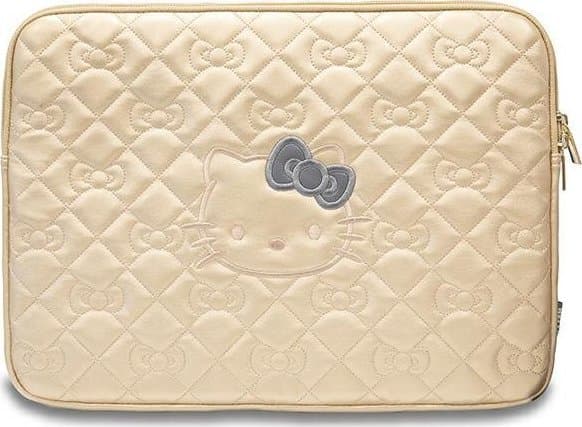 Veske Hello Kitty Sleeve HKCSZPEKHBPD 14" gull/gull glidelås PU vattert buer