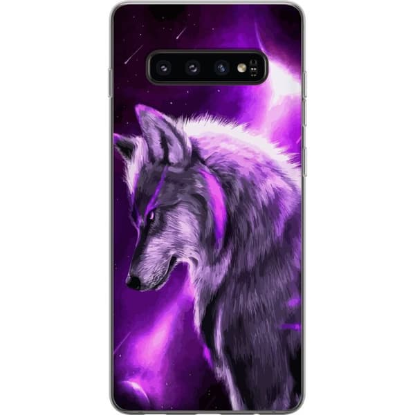 Samsung Galaxy S10 Läpinäkyvä kuori Punainen Susi