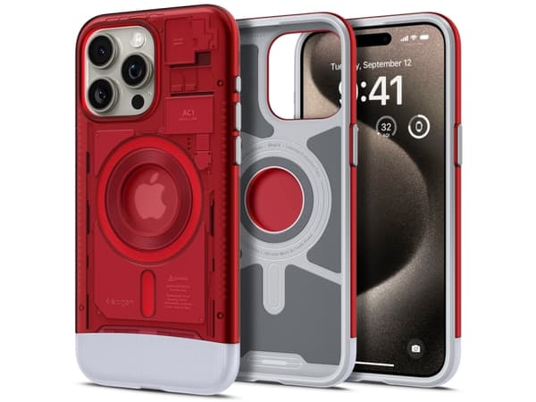 Spigen ACS06609, Omslag, Apple, iPhone 15 Pro Max, 17 cm (6.7"), Röd