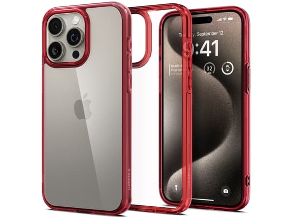 Spigen ACS07055, Omslag, Apple, iPhone 15 Pro, 15,5 cm (6.1"), Röd