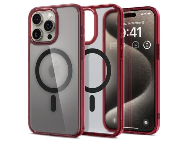 Spigen ACS07056, Omslag, Apple, iPhone 15 Pro Max, 17 cm (6.7"), Röd
