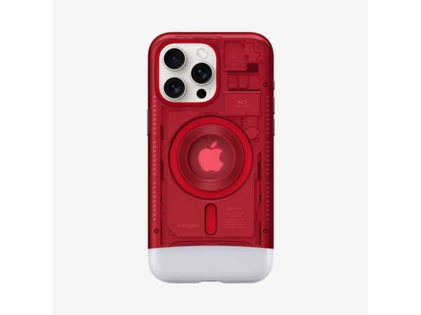 Spigen Classic C1 MagFit, Omslag, Apple, iPhone 15 Pro, 15,5 cm (6.1"), Röd