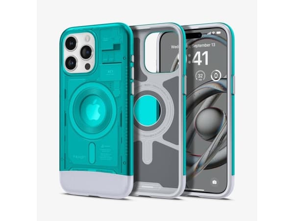 Spigen Classic C1 MagFit, Omslag, Apple, iPhone 15 Pro, 15,5 cm (6.1"), Blå