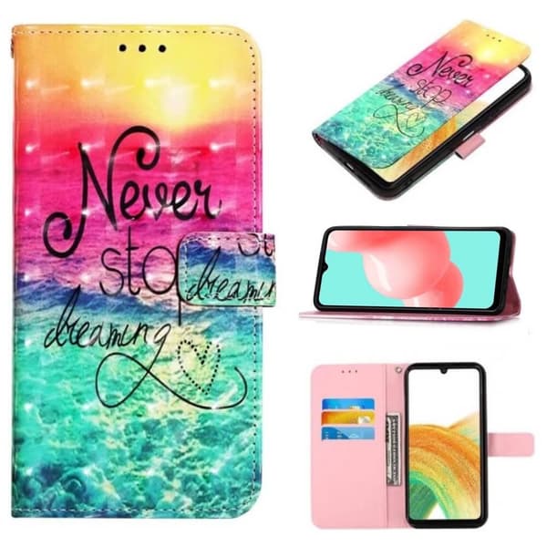 Lompakkokotelo Samsung Galaxy A15 - Never Stop Dreaming