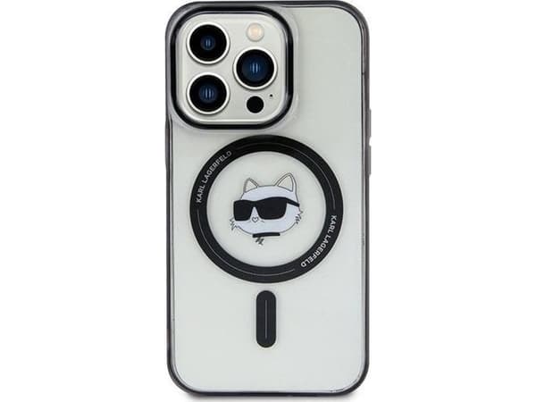 Karl Lagerfeld KLHMP15SHCHNOTK iPhone 15 6.1" läpinäkyvä kova kotelo IML Choupette's Head MagSafe