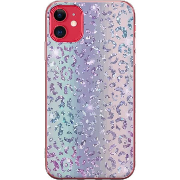 Apple iPhone 11 Genomskinligt Skal Glitter Leopard