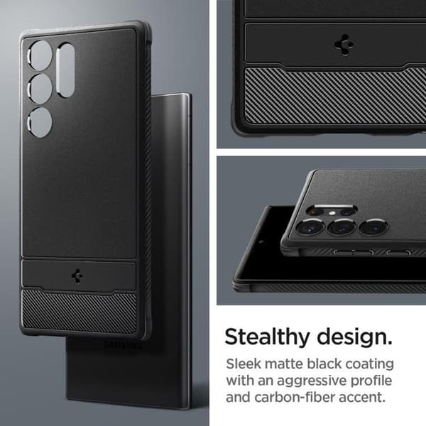 Spigen Galaxy S23 Ultra Skal Rugged Armor - Svart