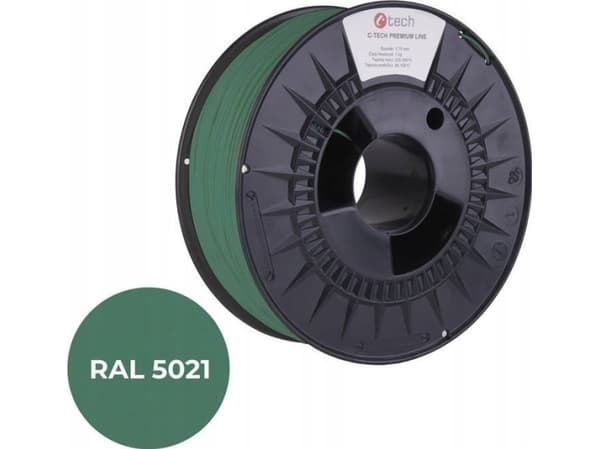 C-Tech Filament 3D C-TECH PREMIUM LINE PETG RAL5021 1,75mm 1kg Water blue