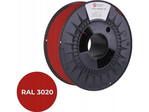 Filament 3D C-TECH PREMIUM LINE PLA RAL3020 1,75mm 1kg Traffic red