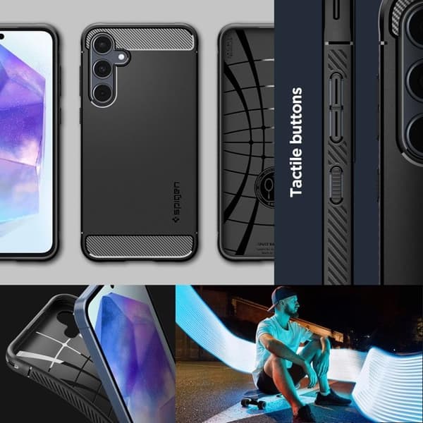 Spigen Galaxy A55 5G Mobilskal Rugged Armor - Svart