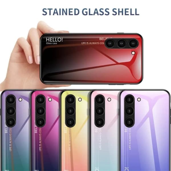 Galaxy S23 Plus Mobilskal Stöttåligt - Gradient Röd Svart