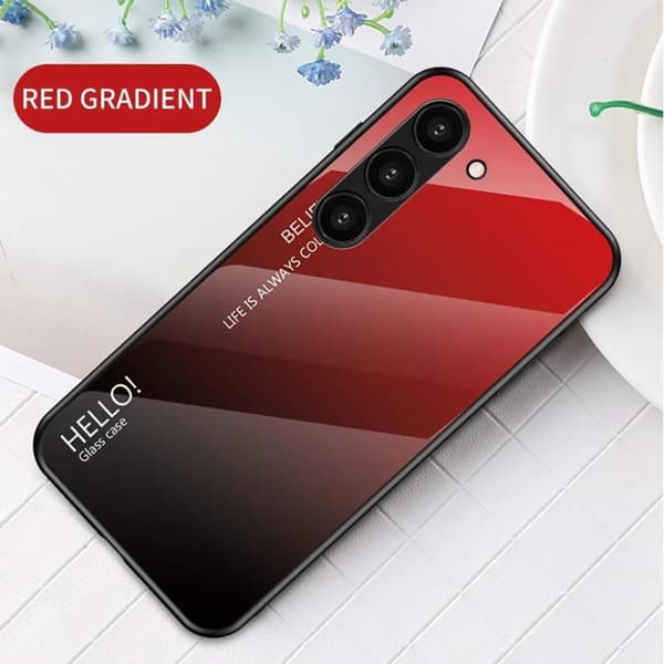Galaxy S23 Plus Mobilskal Stöttåligt - Gradient Röd Svart