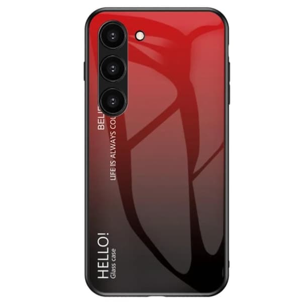 Galaxy S23 Plus Mobilskal Stöttåligt - Gradient Röd Svart