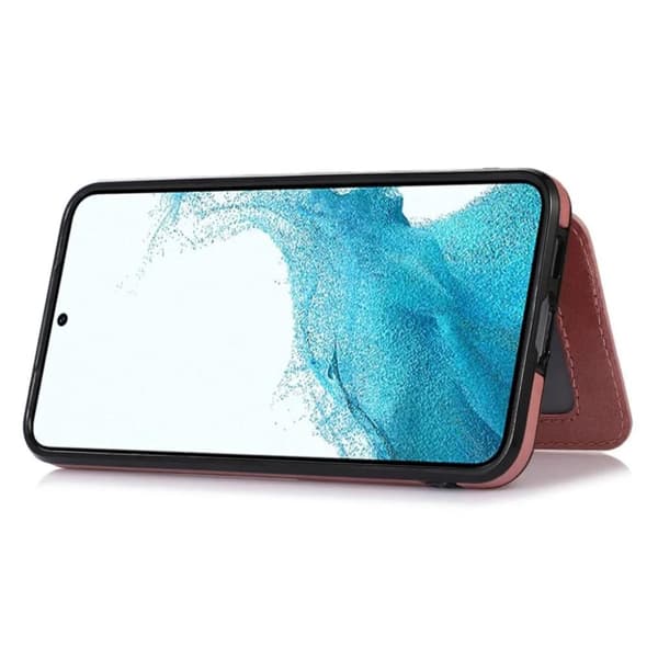 Galaxy S23 Mobilskal Korthållare Kickstand Magnetiskt - Rosaguld