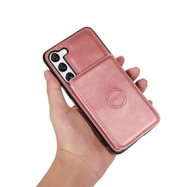 Galaxy S23 Mobilskal Korthållare Kickstand Magnetiskt - Rosaguld