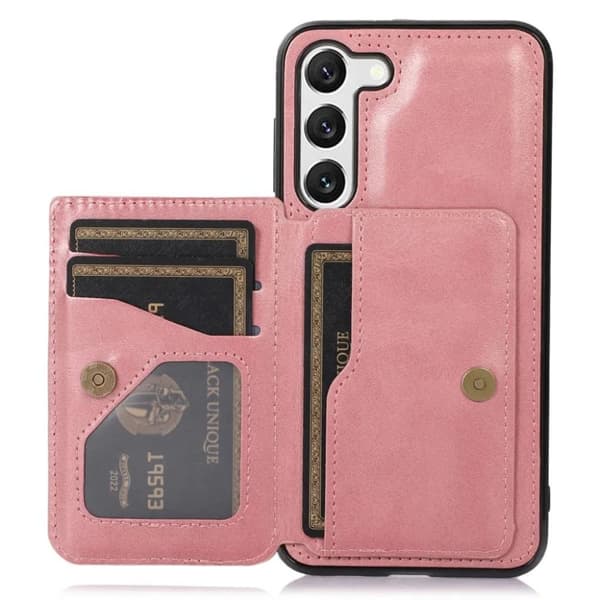Galaxy S23 Mobilskal Korthållare Kickstand Magnetiskt - Rosaguld