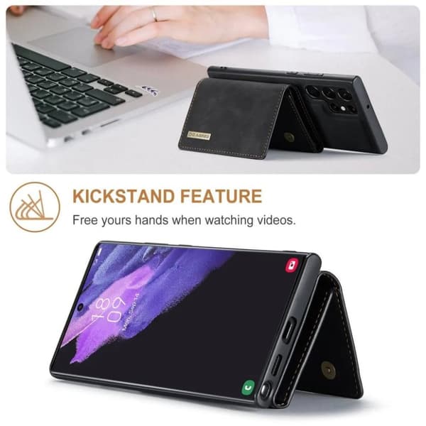 DG.MING Galaxy S23 Ultra Plånboksfodral 2in1 Detachable M1 - Svart