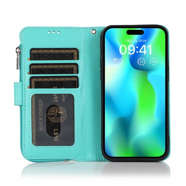 Plånboksfodral med Dragkedja - Fodral till iPhone 15