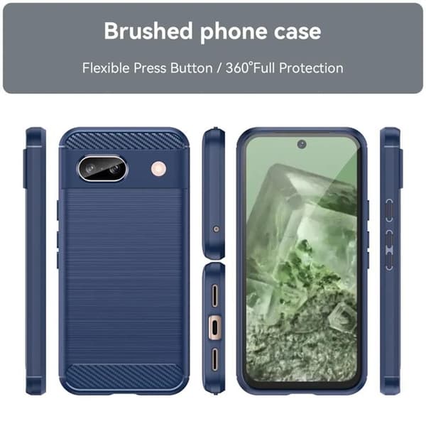 Google Pixel 8A Mobilskal Carbon Fiber - Blå