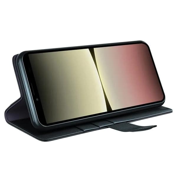 Sony Xperia 10 V Plånboksfodral Äkta Läder Flip - Svart
