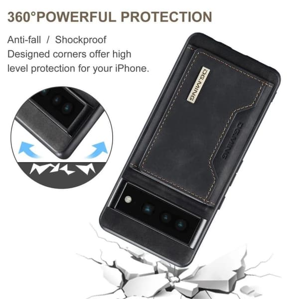 DG.MING Google Pixel 7 Pro Plånboksfodral M2 2IN1 - Svart
