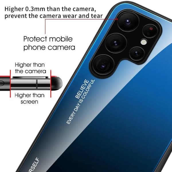 Galaxy S23 Ultra Skal med strålglans - Djupblå