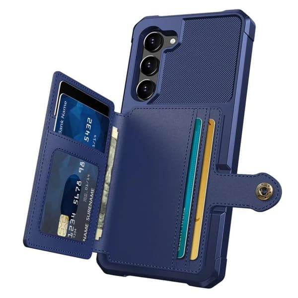 Galaxy S23 Plus Mobilskal Korthållare Kickstand - Blå