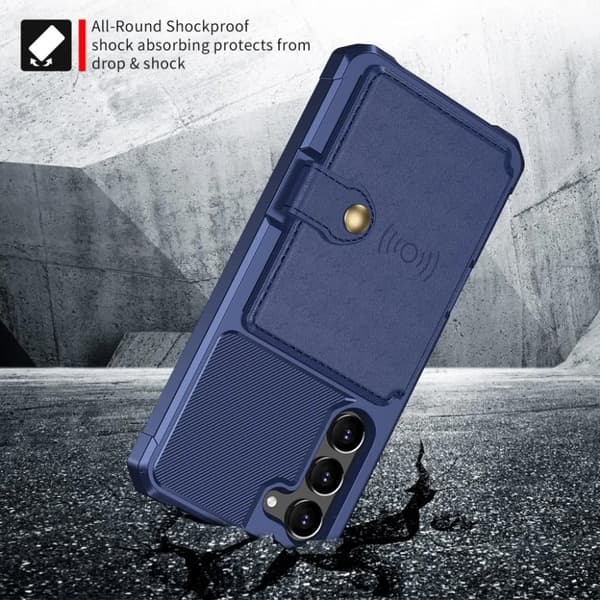 Galaxy S23 Plus Mobilskal Korthållare Kickstand - Blå