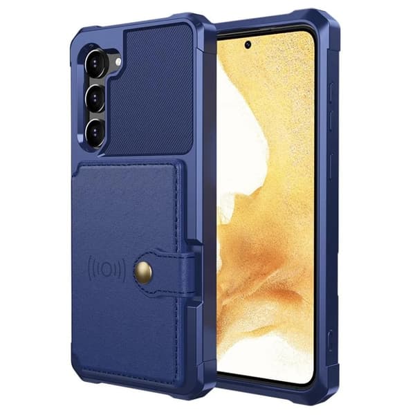 Galaxy S23 Plus Mobilskal Korthållare Kickstand - Blå