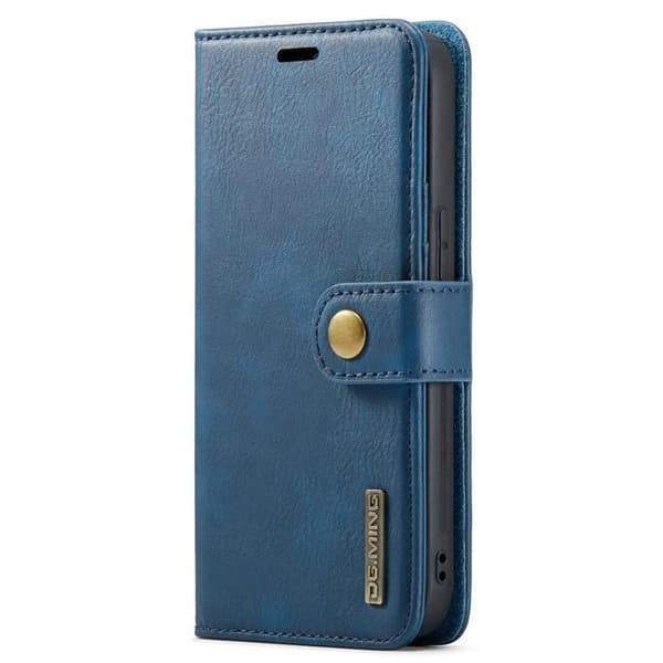 DG.MING iPhone 15 Pro Max Plånboksfodral Äkta Läder 2in1 - Blå