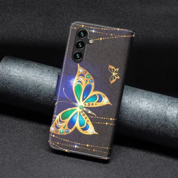 BF Galaxy A14 5G/4G Plånboksfodral Mönster - Smycken Fjäril