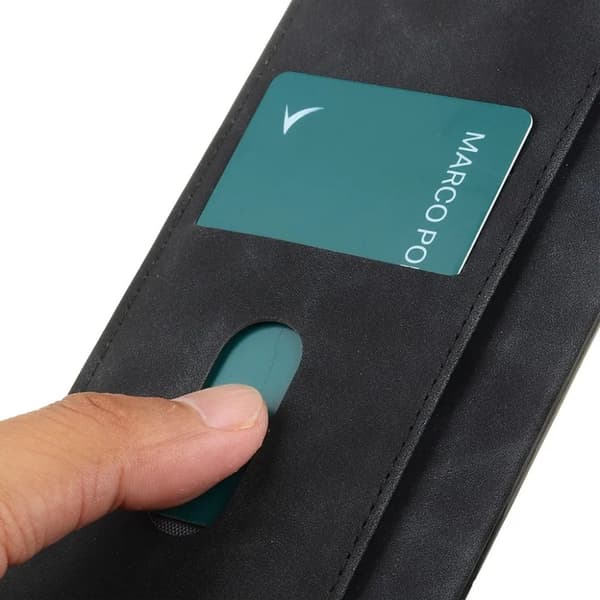 KHAZNEH iPhone 15 Pro Max Plånboksfodral Retro - Svart