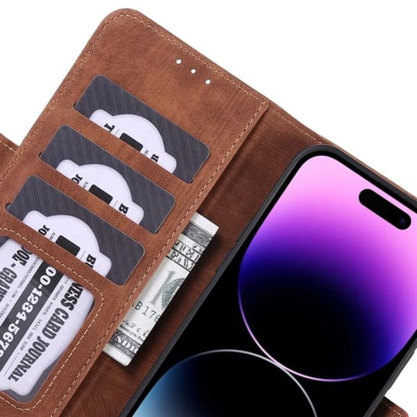 ABEEL iPhone 15 Pro Max Plånboksfodral - Brun