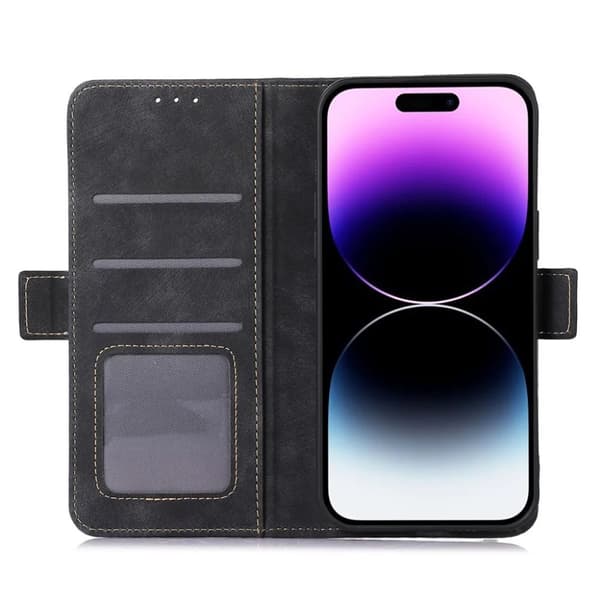 ABEEL iPhone 15 Pro Plånboksfodral - Svart