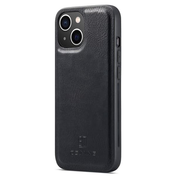 DG.MING iPhone 15 Plus Plånboksfodral Äkta Läder 2in1 - Svart