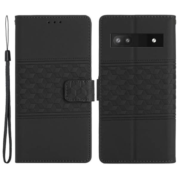 Google Pixel 7A Plånboksfodral Tryckt - Svart