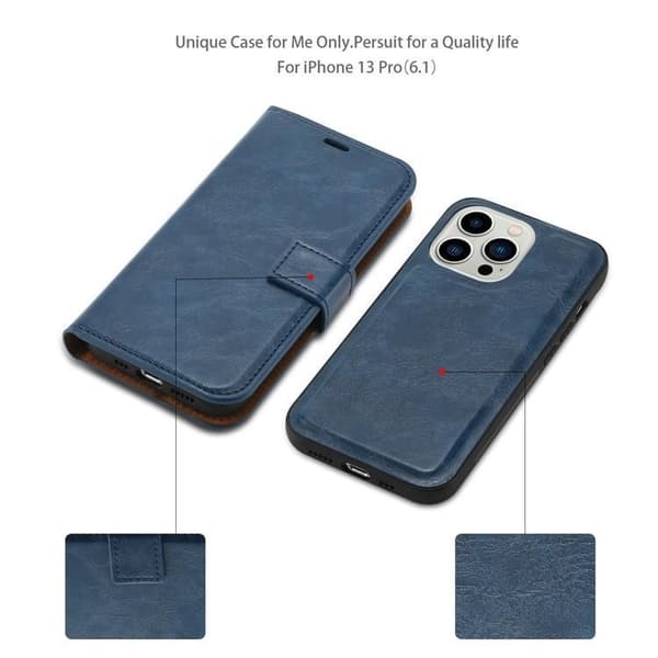 iPhone 15 Plånboksfodral 2-in-1 Detachable - Blå