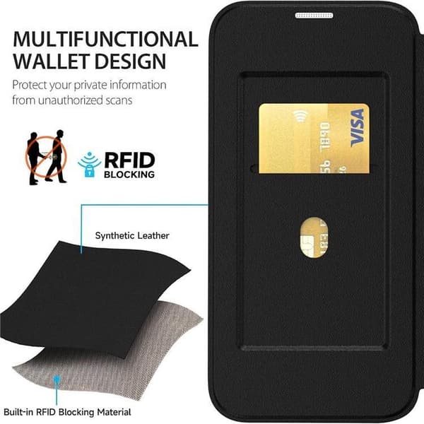 Galaxy S24 Plus Plånboksfodral Magsafe RFID PU-Läder - Svart